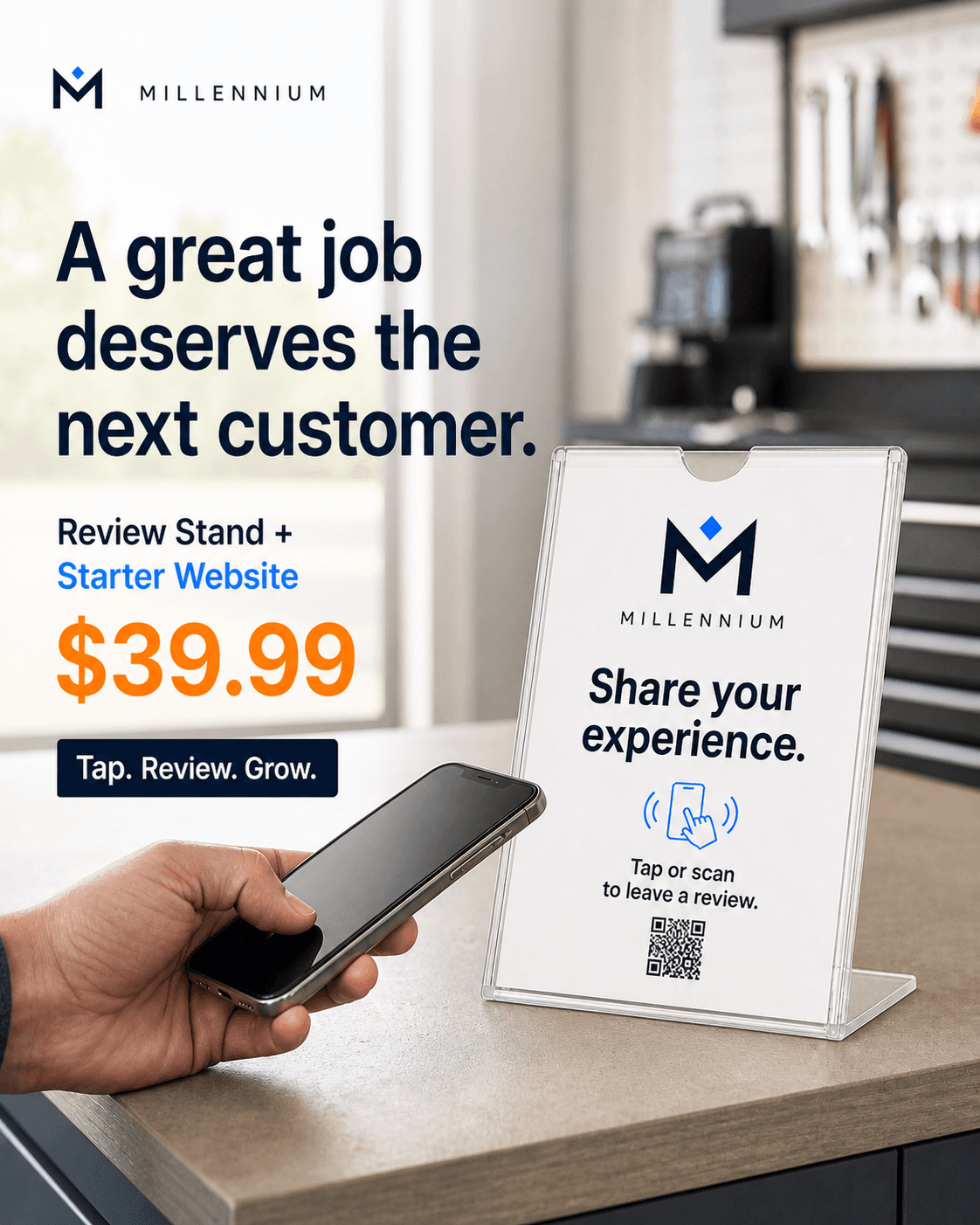 Millennium Review Stand and Starter Website campaign