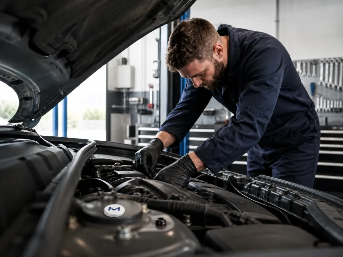 Auto Repair technician using a Service Dot