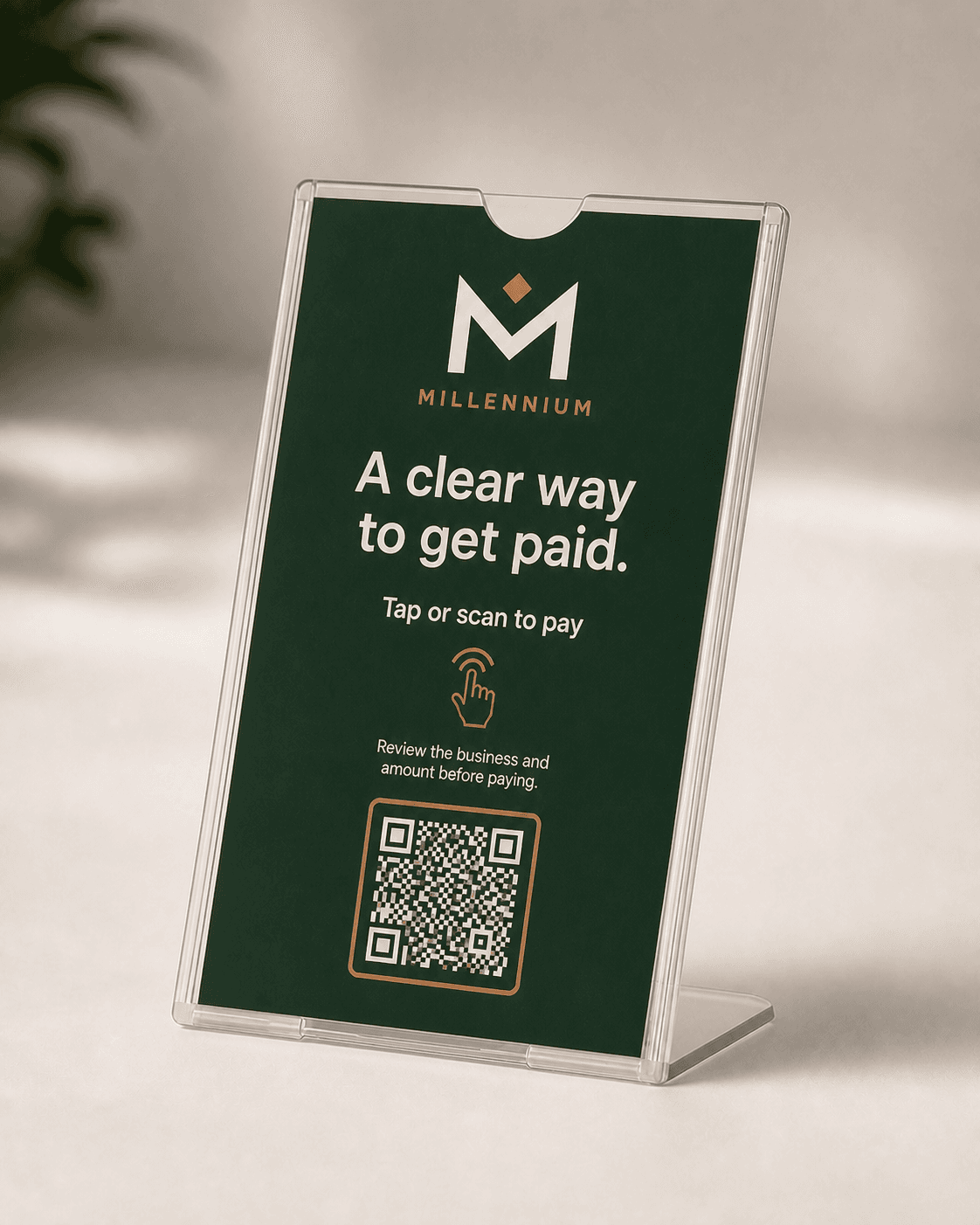 Pay Stand in its standard Millennium finish
